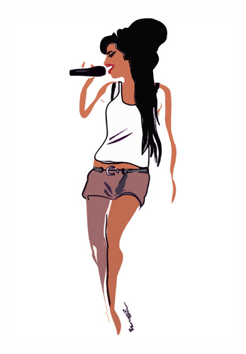 Cartoon: GOODBYE AMY !.. (medium) by ismail dogan tagged amy,winehouse