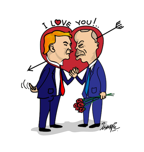 Cartoon: I LOVE YOU (medium) by ismail dogan tagged trump