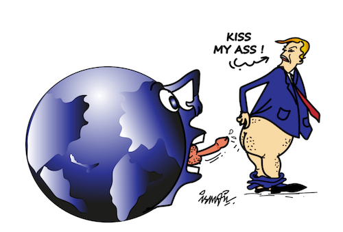 Cartoon: Kiss My Ass (medium) by ismail dogan tagged trump