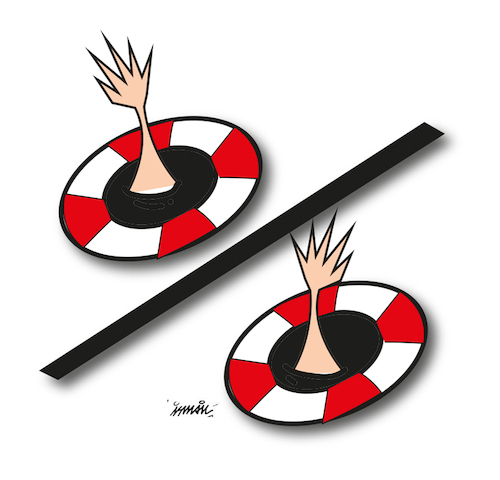 Cartoon: life buoy (medium) by ismail dogan tagged economy