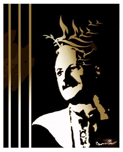 Cartoon: NAZIM HIKMET (medium) by ismail dogan tagged nazim,hikmet