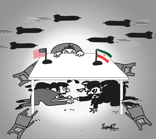 Cartoon: Negotiation (medium) by ismail dogan tagged negotiation