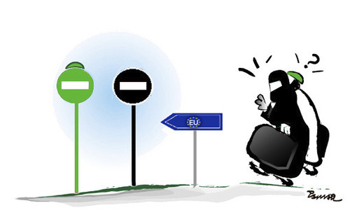 Cartoon: NO ENTRY (medium) by ismail dogan tagged sens,interdit