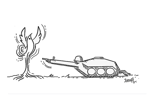 Cartoon: peace in danger (medium) by ismail dogan tagged peace