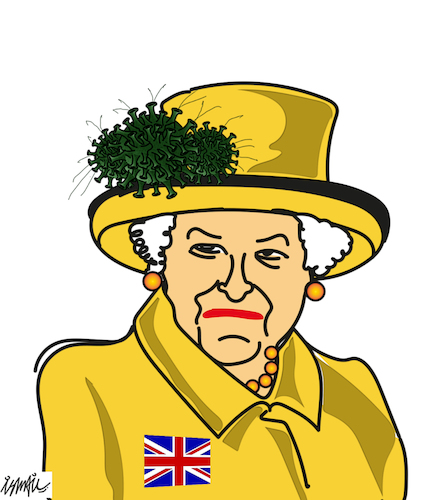 Cartoon: Queen of covid (medium) by ismail dogan tagged elisabeth,ii