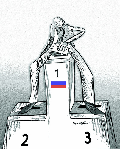 Cartoon: Russian Election (medium) by ismail dogan tagged putin