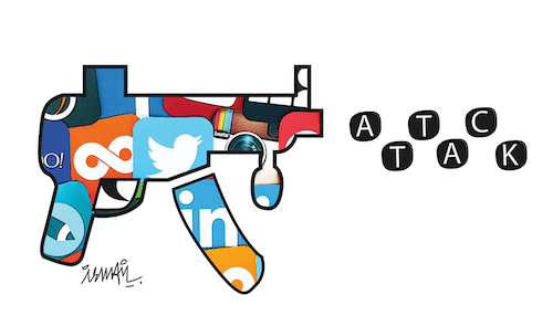 Cartoon: Social media arms (medium) by ismail dogan tagged social,media