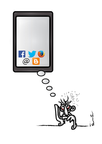 Cartoon: the thought bubble  ! (medium) by ismail dogan tagged tablet