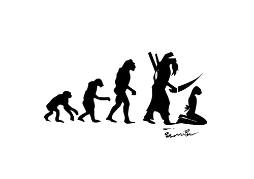 Cartoon: theory of evolution !.. (medium) by ismail dogan tagged evolution
