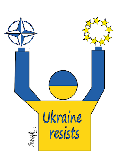 Cartoon: Ukraine resist (medium) by ismail dogan tagged ukraine