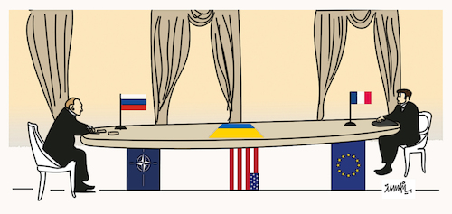 Cartoon: Ukrainian crisis (medium) by ismail dogan tagged ukrainian,crisis