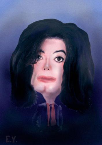 Cartoon: michael jackson (medium) by emre yilmaz tagged michael,jackson,artist