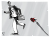 Cartoon: running (small) by emre yilmaz tagged running,capitalism,love