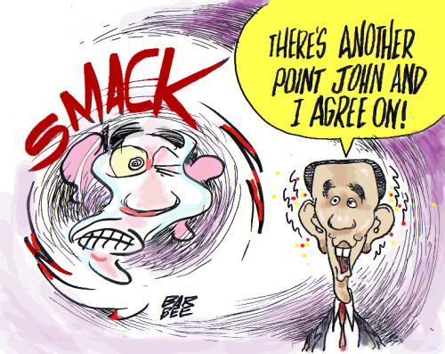 Cartoon: AGREE  AGREE (medium) by barbeefish tagged obama,agree