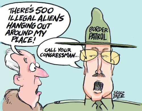 Cartoon: all quiet on the southern front (medium) by barbeefish tagged immigration