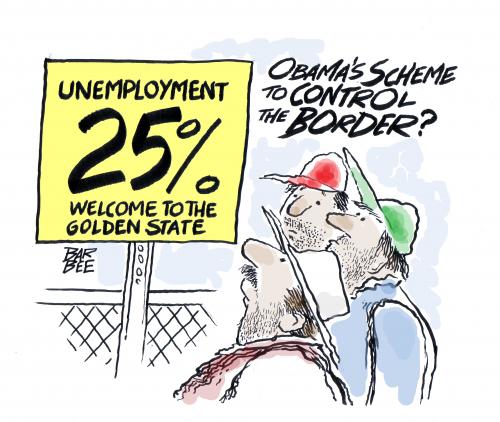 Cartoon: AND CLIMBING (medium) by barbeefish tagged obama