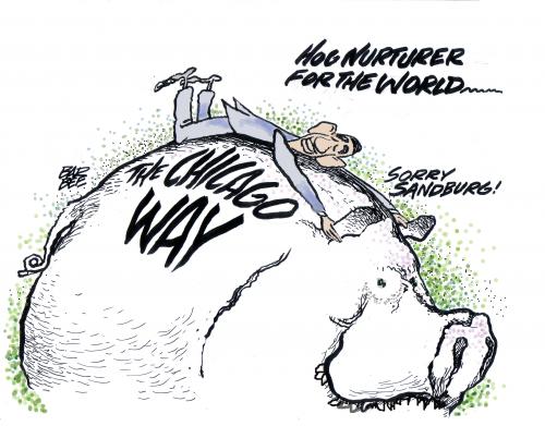 Cartoon: bigger n bigger (medium) by barbeefish tagged obama,bigger