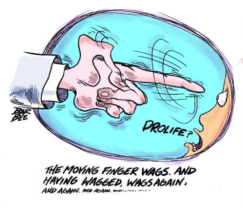 Cartoon: bills finger (medium) by barbeefish tagged wag,