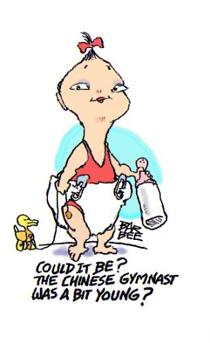 Cartoon: CHINESE GYMNAST (medium) by barbeefish tagged olympics