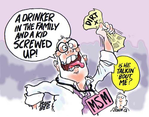 Cartoon: DIGGIN FER DIRT ON VEEP (medium) by barbeefish tagged palin