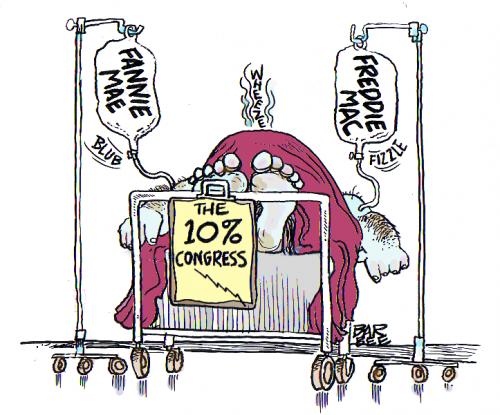 Cartoon: FANNIE  FREDDIE (medium) by barbeefish tagged congress