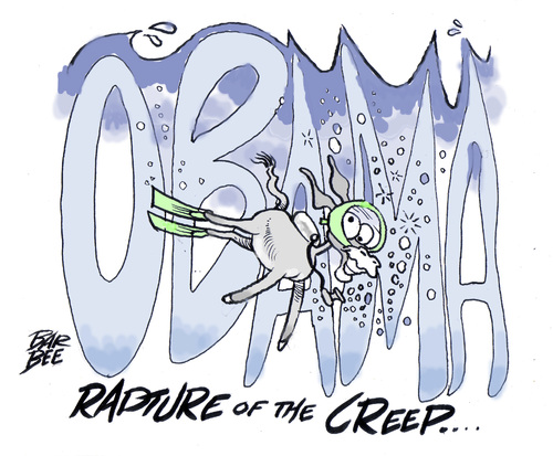 Cartoon: gettin deep (medium) by barbeefish tagged gotobama