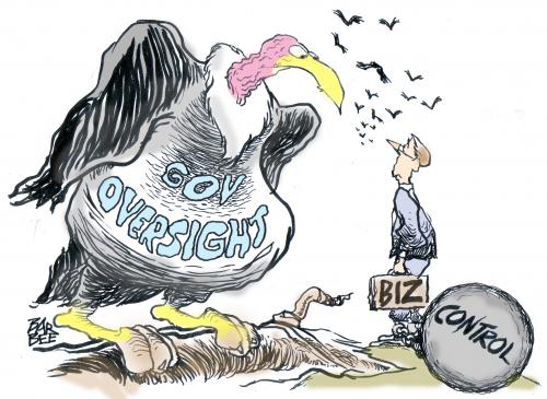 Cartoon: GOV CONTROL OF BIZ (medium) by barbeefish tagged power