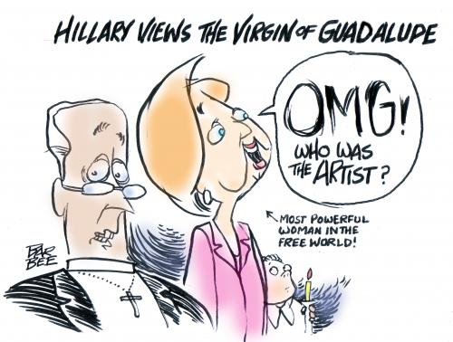 Cartoon: HILLARY VISITS MEXICAN CHURCH (medium) by barbeefish tagged clinton