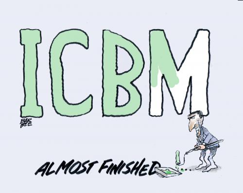 Cartoon: ICBM from IRAN (medium) by barbeefish tagged icbm