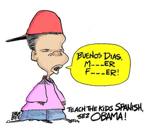 KIDS LEARN SPANISH By barbeefish | Politics Cartoon | TOONPOOL