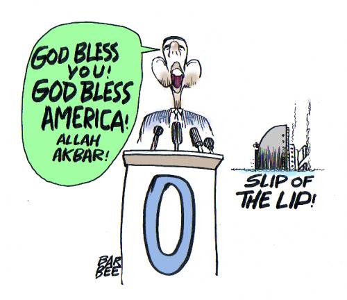 Cartoon: OBAMA SLIPS (medium) by barbeefish tagged barak,obama