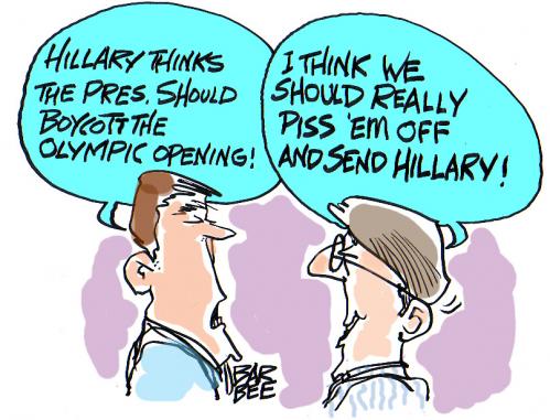 Cartoon: olympic games (medium) by barbeefish tagged hillary,