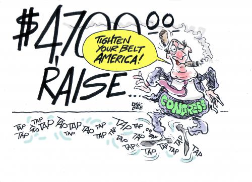 Cartoon: PAY RAISE (medium) by barbeefish tagged congress
