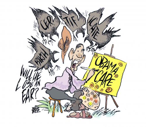 Cartoon: pesky CROWS (medium) by barbeefish tagged obama