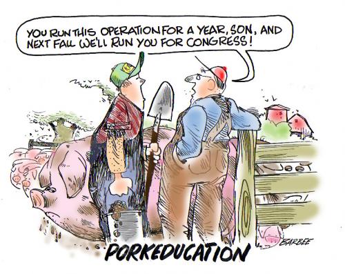 Cartoon: political (medium) by barbeefish tagged pork,