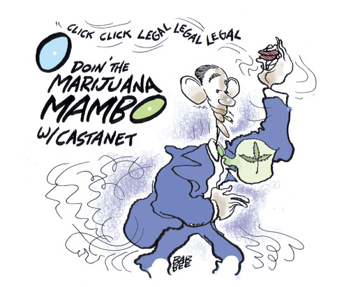 Cartoon: puff the magic (medium) by barbeefish tagged obama