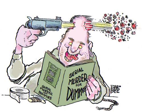 Cartoon: serial murder (medium) by barbeefish tagged dummies,