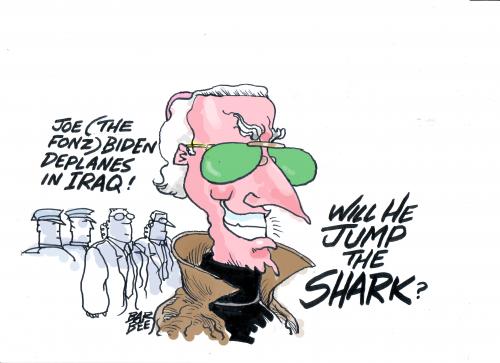 Cartoon: shades n leather jacket (medium) by barbeefish tagged joe,biden