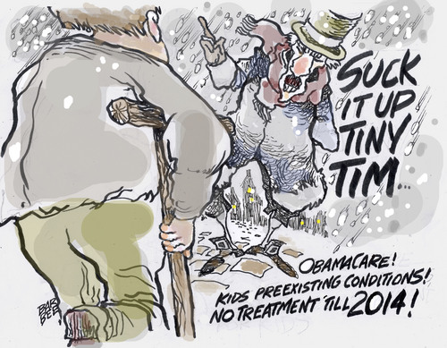 Cartoon: slight oversight (medium) by barbeefish tagged obamacare
