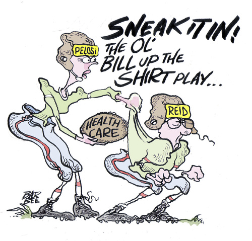 Cartoon: sneaky (medium) by barbeefish tagged pelosi,reid