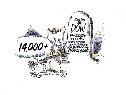 Cartoon: stock market (medium) by barbeefish tagged obama