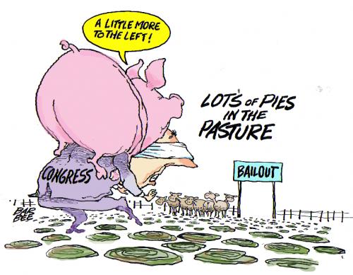 Cartoon: THE BAILOUT (medium) by barbeefish tagged congress