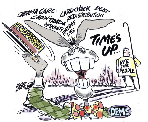 Cartoon: the partys over (medium) by barbeefish tagged democrats