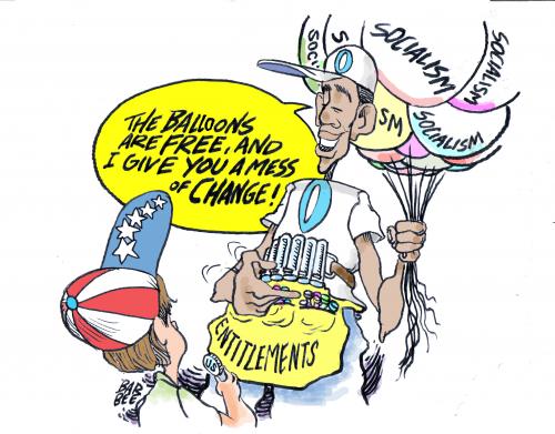 Cartoon: THE STIMULUS PLAN (medium) by barbeefish tagged obama