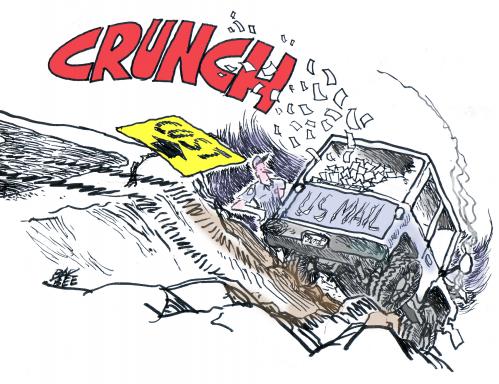 Cartoon: US MAIL (medium) by barbeefish tagged gov,management
