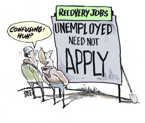 Cartoon: USA ECONOMY (medium) by barbeefish tagged jobless
