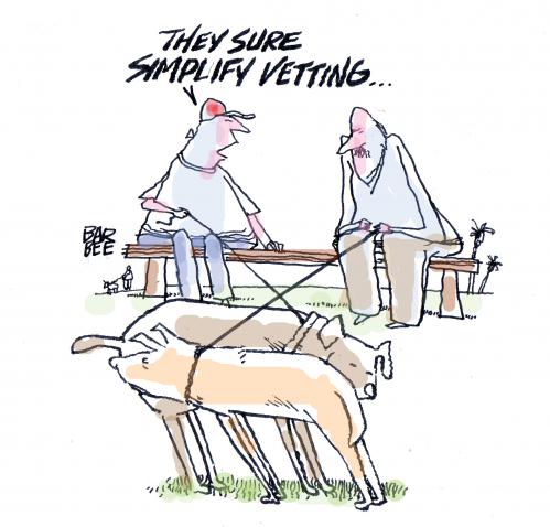 Cartoon: VETTING (medium) by barbeefish tagged research