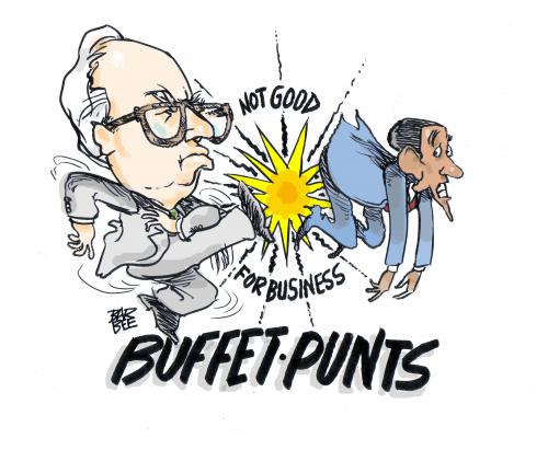 Cartoon: warren buffet (medium) by barbeefish tagged buffet