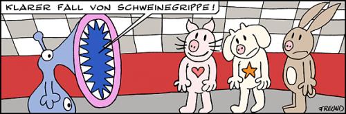 Cartoon: Grippeschweine (medium) by zguk tagged schweinegrippe,grippe,krankheit,mutation