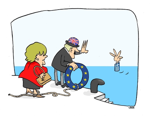 Cartoon: BAILOUT (medium) by uber tagged ue,euro,greece,bailout,fmi,griechenland,krise,finanzkrise,wirtschaftskrise,eu,europa